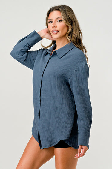Oversized Button-Up Blouse